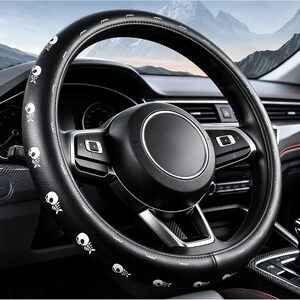 Skull Steering Wheel Cover Non-Slip Breathable Neoprene 15 Inch Universal Auto